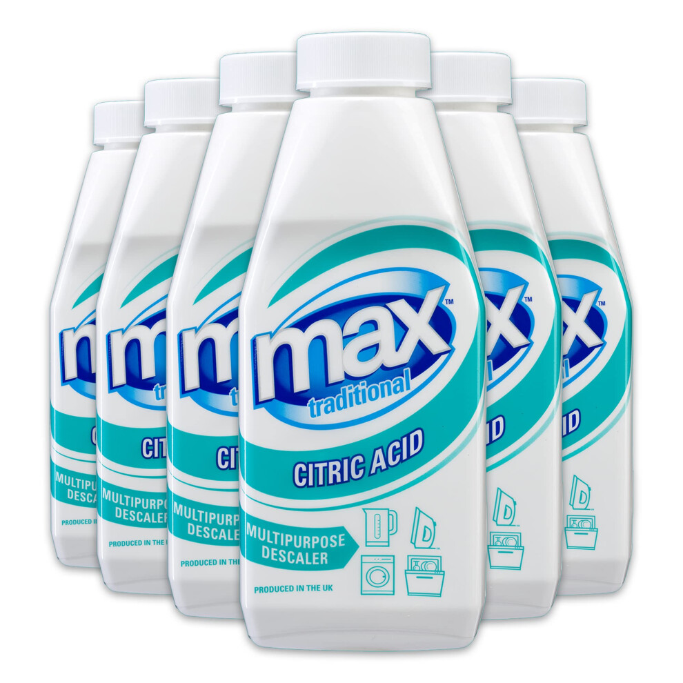 Max Traditional Citric Acid 6 X 450G Descaler Limescale Remover For Desca