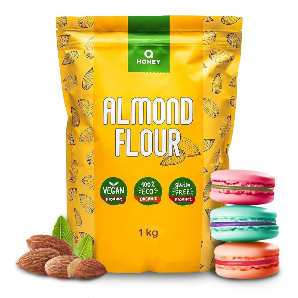 Q Honey Almond Flour 1Kg Glutenfree 100 Partially Deoiled Extra Fine Blanched Natur