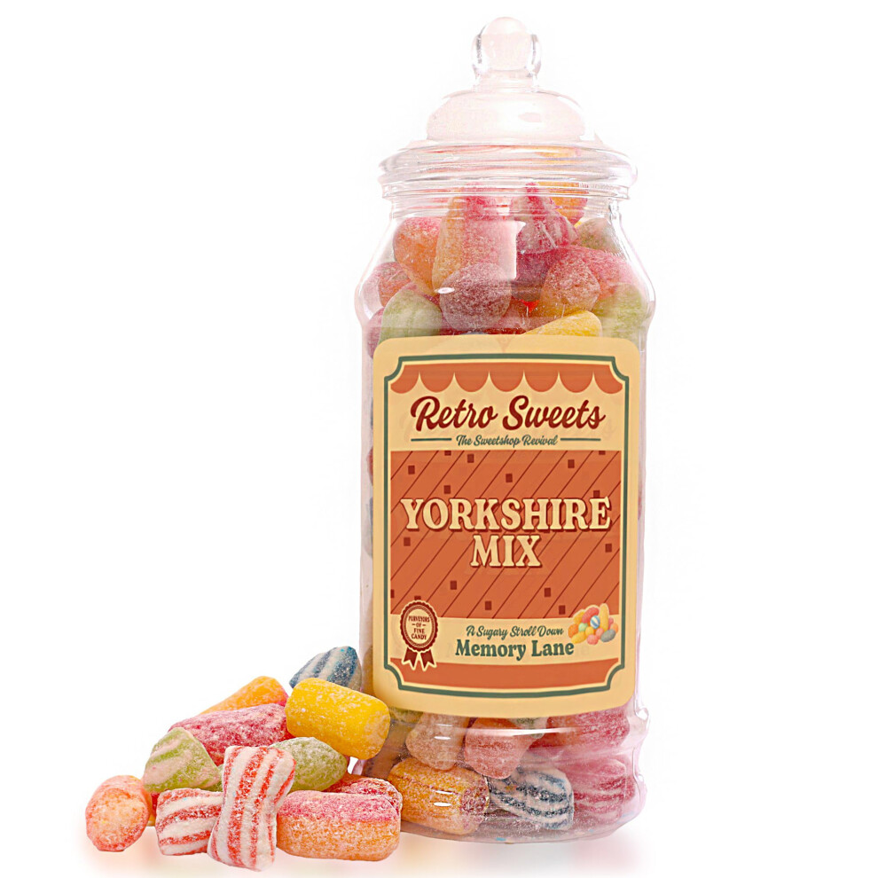 Yorkshire Mix Sweets in Jar with Victorian Lid – Classic Retro Sweet Shop G