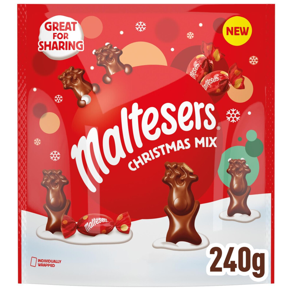 Maltesers Christmas Mix Mint Chocolate Milk Chocolate Selection Pouch 240G