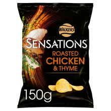 Walkers Sensations Roast Chicken Thyme Sharing Crisps 150g