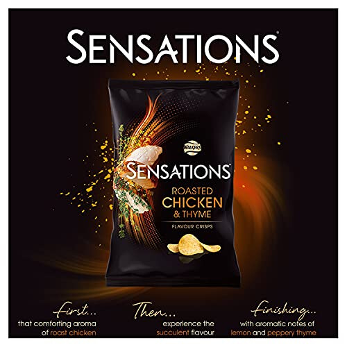 Walkers Sensations Roast Chicken  Thyme Sharing Crisps 150g 2