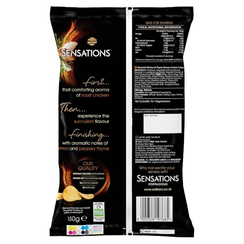 Walkers Sensations Roast Chicken  Thyme Sharing Crisps 150g 1
