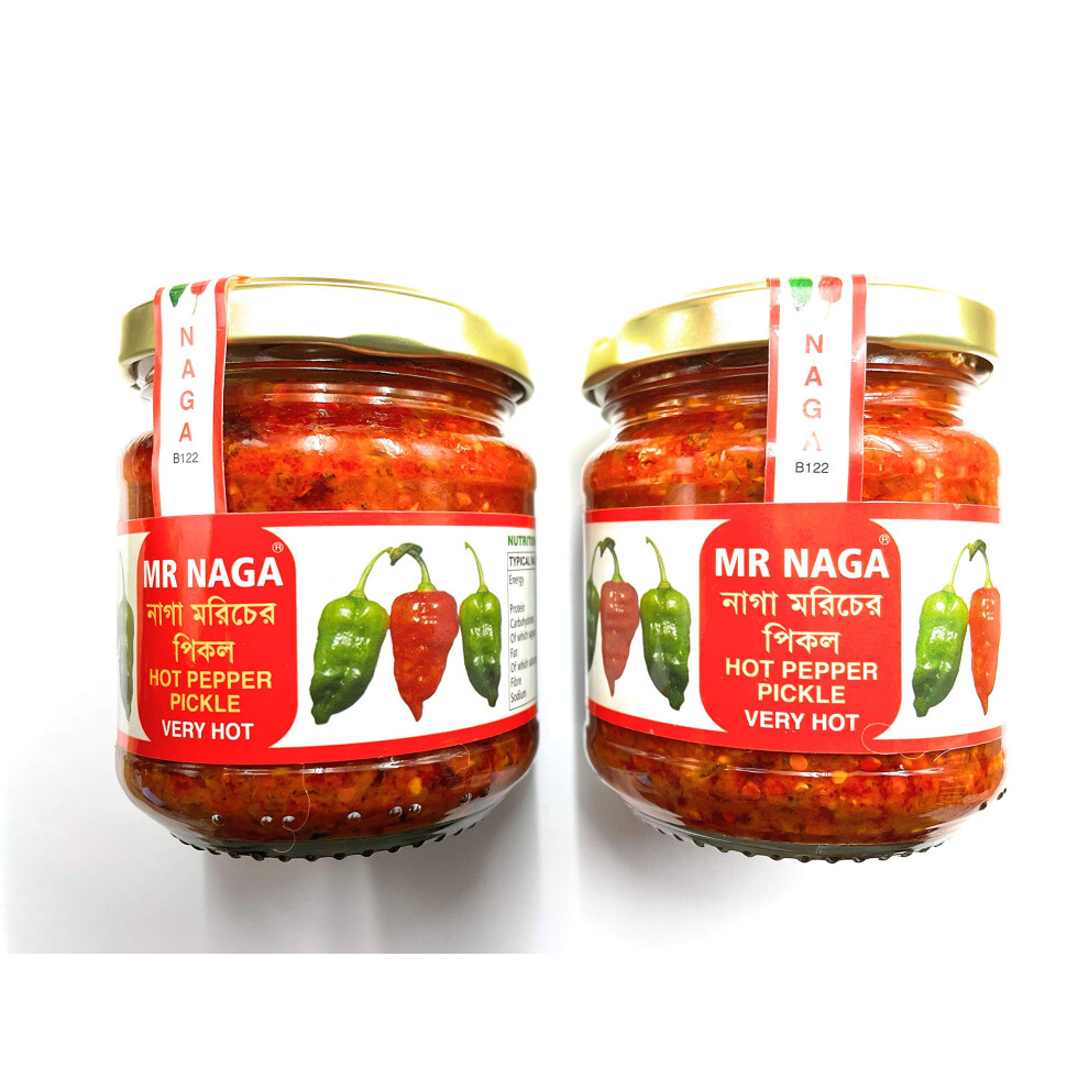 Mr Naga Hot Chilli Pepper Pickle Sauce 2 X 190 Grams Ghost Pepper Pickle Sa