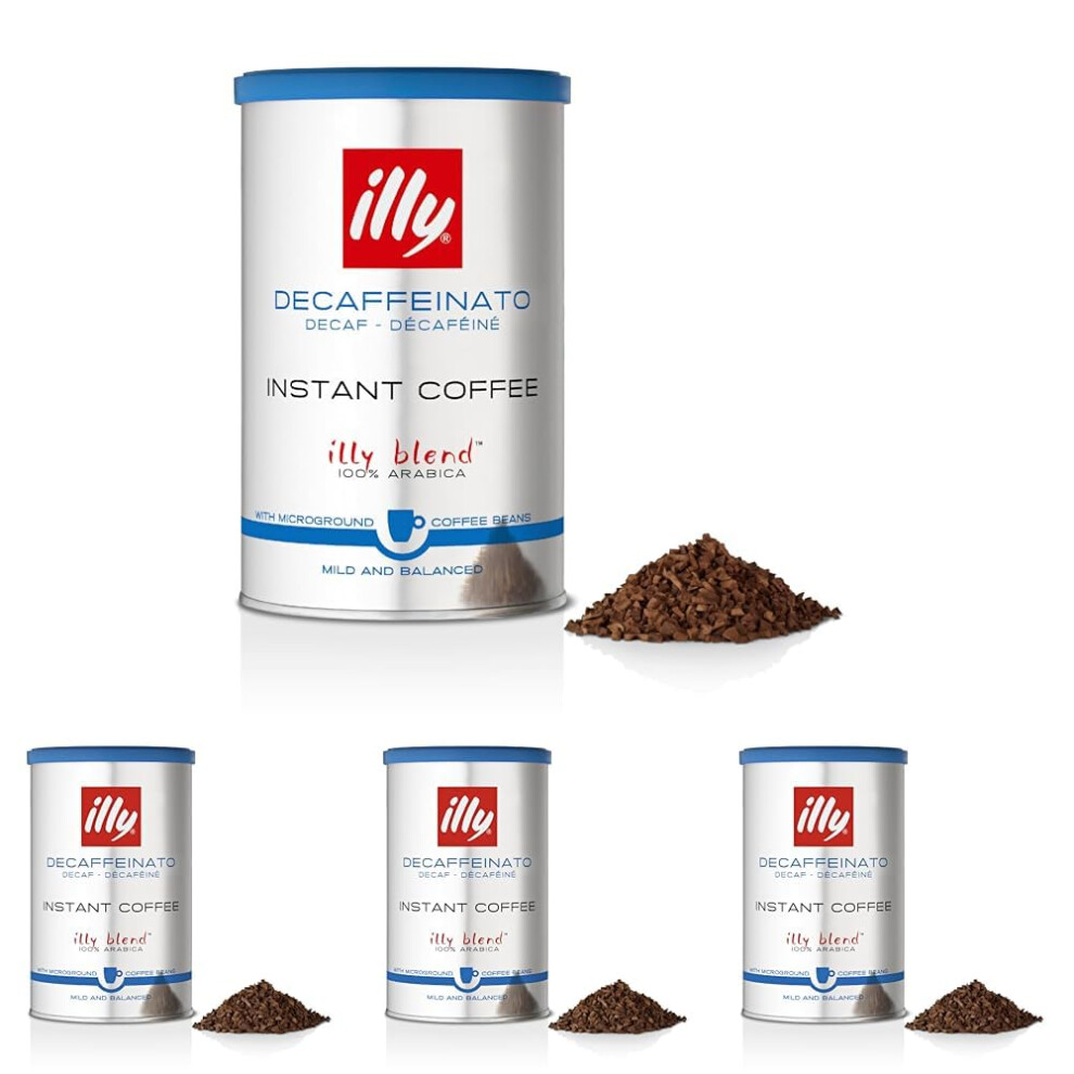 Illy Coffee Decaffeinated Instant Coffee Medium Roast 100 Percent Arabica C