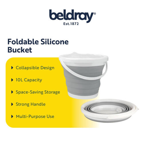 Beldray Beldray Collapsible Bucket  10L Foldable Silicone Bucket Sturdy Handle Idea 1