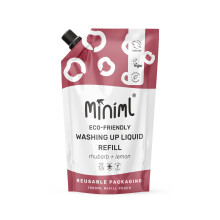 Miniml Eco Washing Up Liquid 1L Refill Rhubarb  Lemon Skin Sensitive Friend