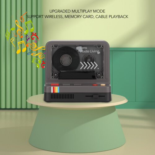 Retro Bluetooth Cassette Player with Auto Rotating Disk & Light Modes 1