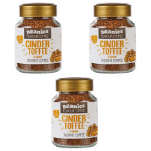 Beanies Cinder Toffee Flavour Instant Coffee 50g 3 Pack