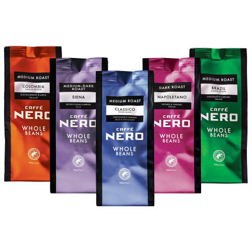 Caffè Nero Discovery Gift Box Selection Pack Roasted Coffee Beans 1KG 5 x 2