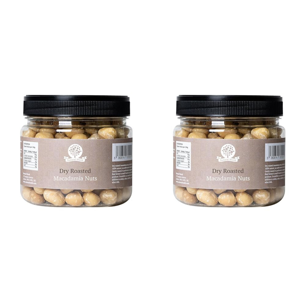 Nutural World Dry Roasted Macadamia Nuts Unsalted 500G Pack Of 2