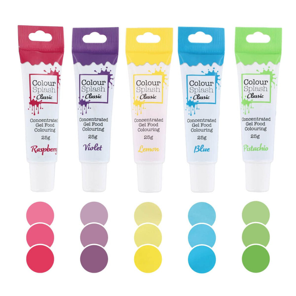 Colour Splash Food Colouring Gels Unicorn 5 Pack Highly Concentrated Gels E