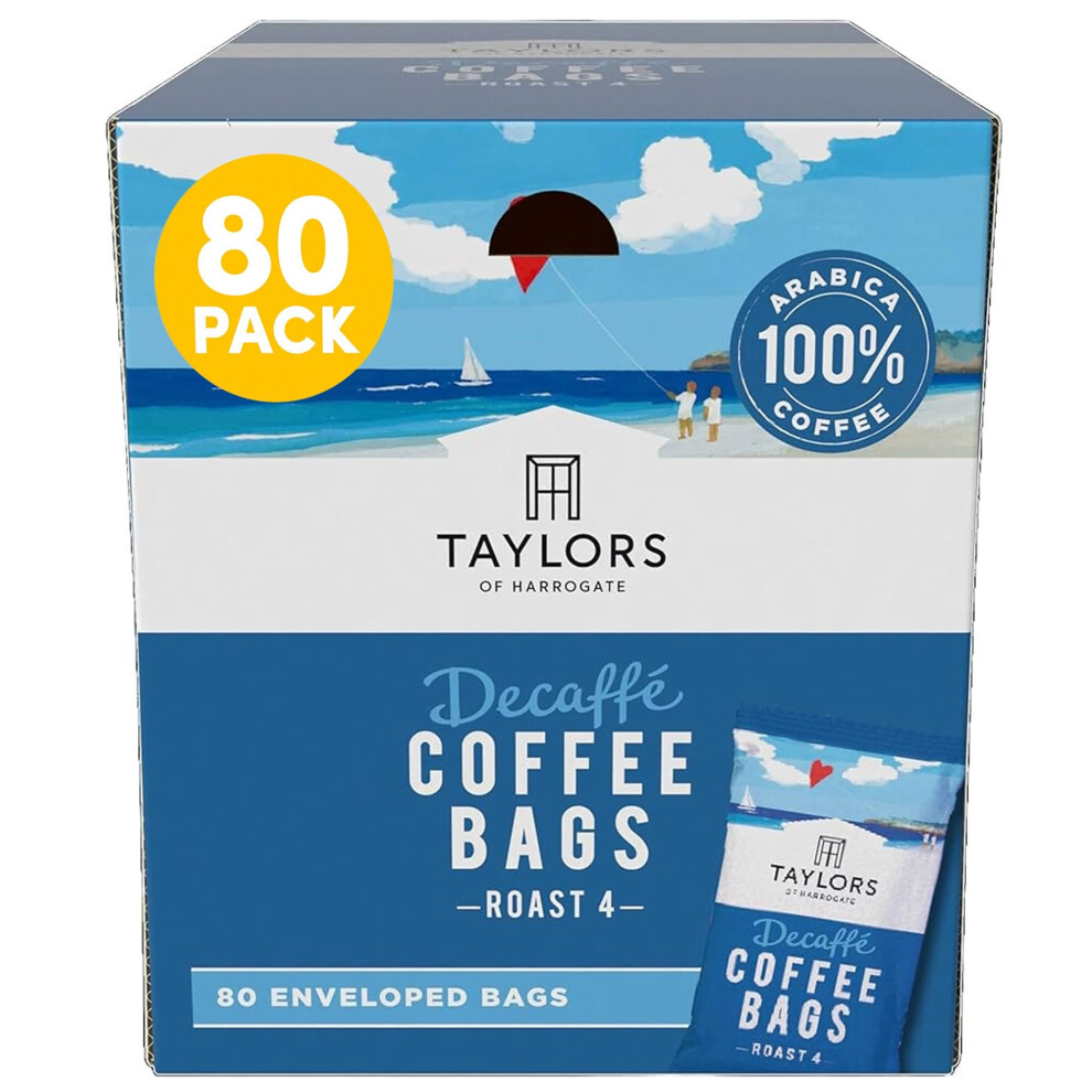 Taylors Of Harrogate Roast 4 Decaffe Coffee Bags 80 Enveloped Bags Pack Of