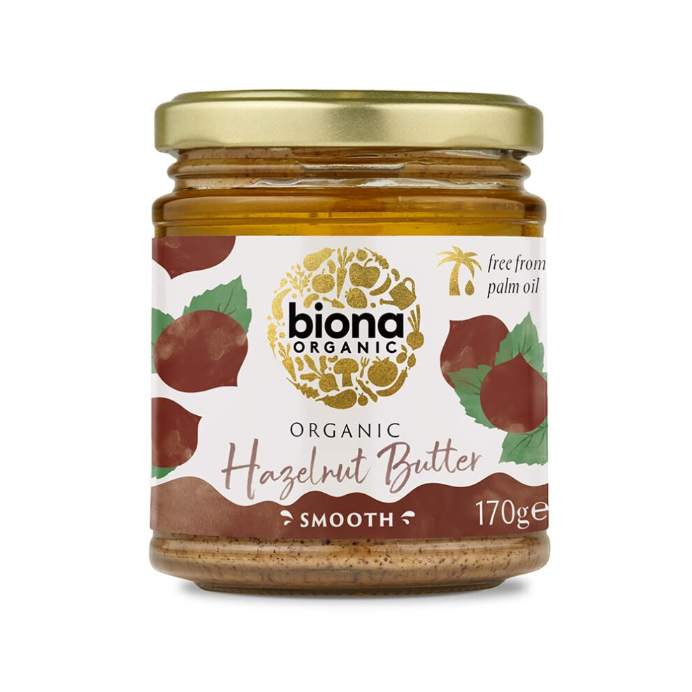 Biona Organic Hazelnut Butter 170G Smooth Palm Oil Emulsifier Free 100 O