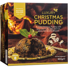 Matthew Walker Festive Luxury Christmas Pudding 800 g Pack of 1 – A Traditi