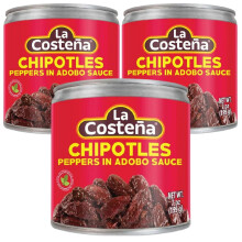 La Costena Bundle of 3 x La Costena Chipotles Peppers In Adobo Sauce 199g