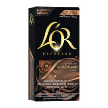 LOR Espresso Chocolate Flavour Coffee Pods X10 Pack of 10 Total 100 Capsule