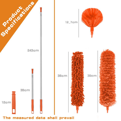 Microfiber Duster Feather Duster Cleaning Kit with 100 Inch Telescoping Ext 1