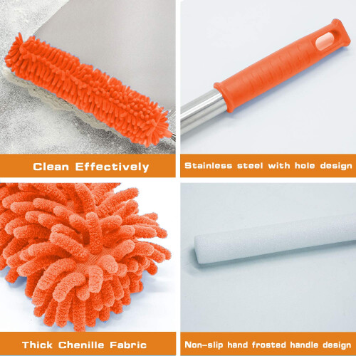 Microfiber Duster Feather Duster Cleaning Kit with 100 Inch Telescoping Ext 2