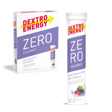 Dextro Energy Zero Calories I Recovery and Hydration Electrolyte Drink I Zero Effervescent Tablets I Berry | 3 Tubes, 60 Tablets |