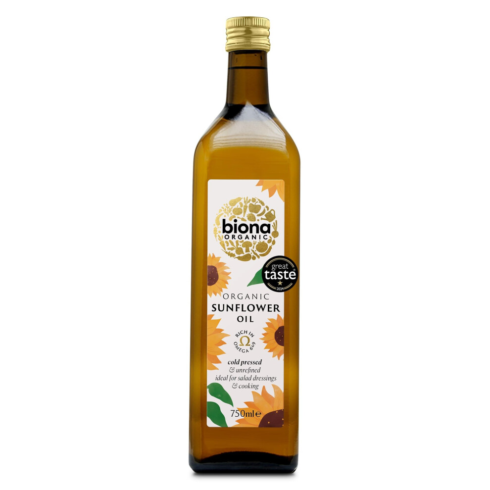Biona Organic Sunflower Oil 750Ml Great Taste Award 2024 Winner Cold Pres