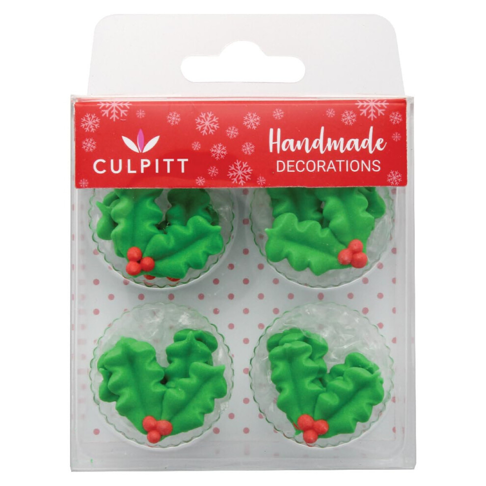 Culpitt Holly Berry Sugar Pipings Edible Royal Icing Decorations Festive C