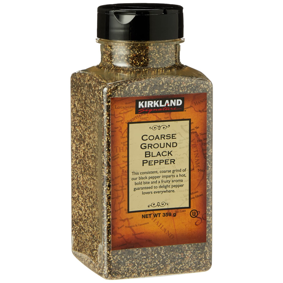 Kirkland Signature Spice Seasoning Dressing Coarse Ground Pepper Jar Black