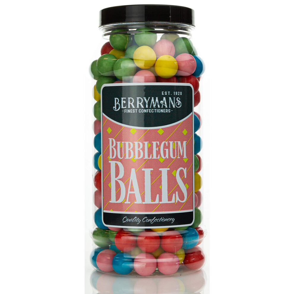Berrymans Original Gumballs Bubblegum Balls Bubble Gum Retro Sweets Gift Jar By Berry