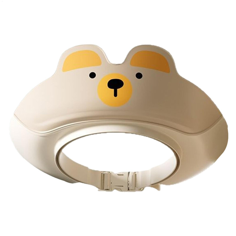 Shower Visor for Kids Cartoon Animal Shape Visor Hat Adjustable Foldable Shampoo Bathing Cap Coffee Color