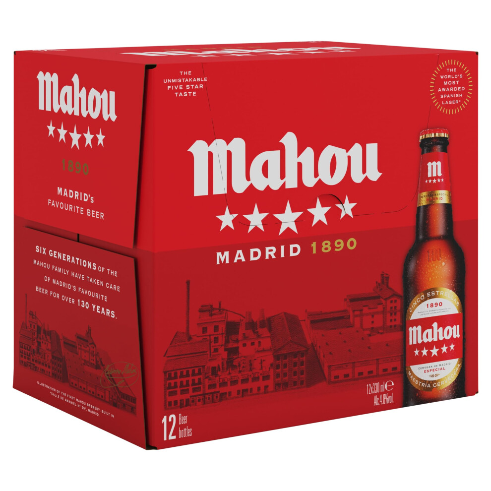 Mahou Spanish Premium Lager 12X330ml Bottles