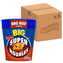 Batchelors Big Super Noodles BBQ Beef Flavour Instant Snack Pot 100 g Pack