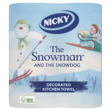Nicky The Snowman and The Snowdog Decorated Kitchen Towels Pack of 2