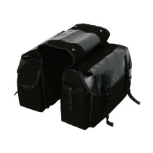 Motorcycle Saddlebag Canvas Touring Bag for Suzuki DR650 with Tool Pouch and Secure Mount Black A