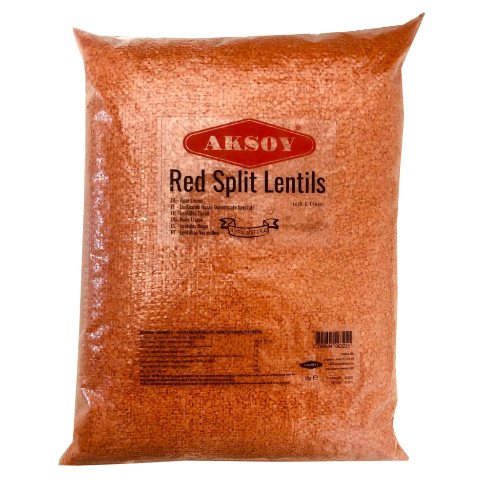 Aksoy Premium Quality Split Lentils 25Kg Red