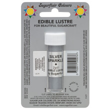Sugarflair SILVER SPARKLE Edible Lustre Dust Powder  Cake Decorating Shimme