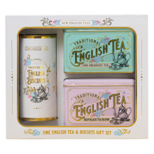 New English Teas Vintage Victorian Tea Biscuits Gift Set with 80 Fine Engl