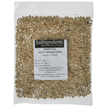 JustIngredients Essentials White Peppercorns 100g Whole Peppercorns for Gri
