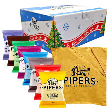 Pipers Crisps Festive Selection Box 8 Flavours with Tote Bag 8 x 40g Multip
