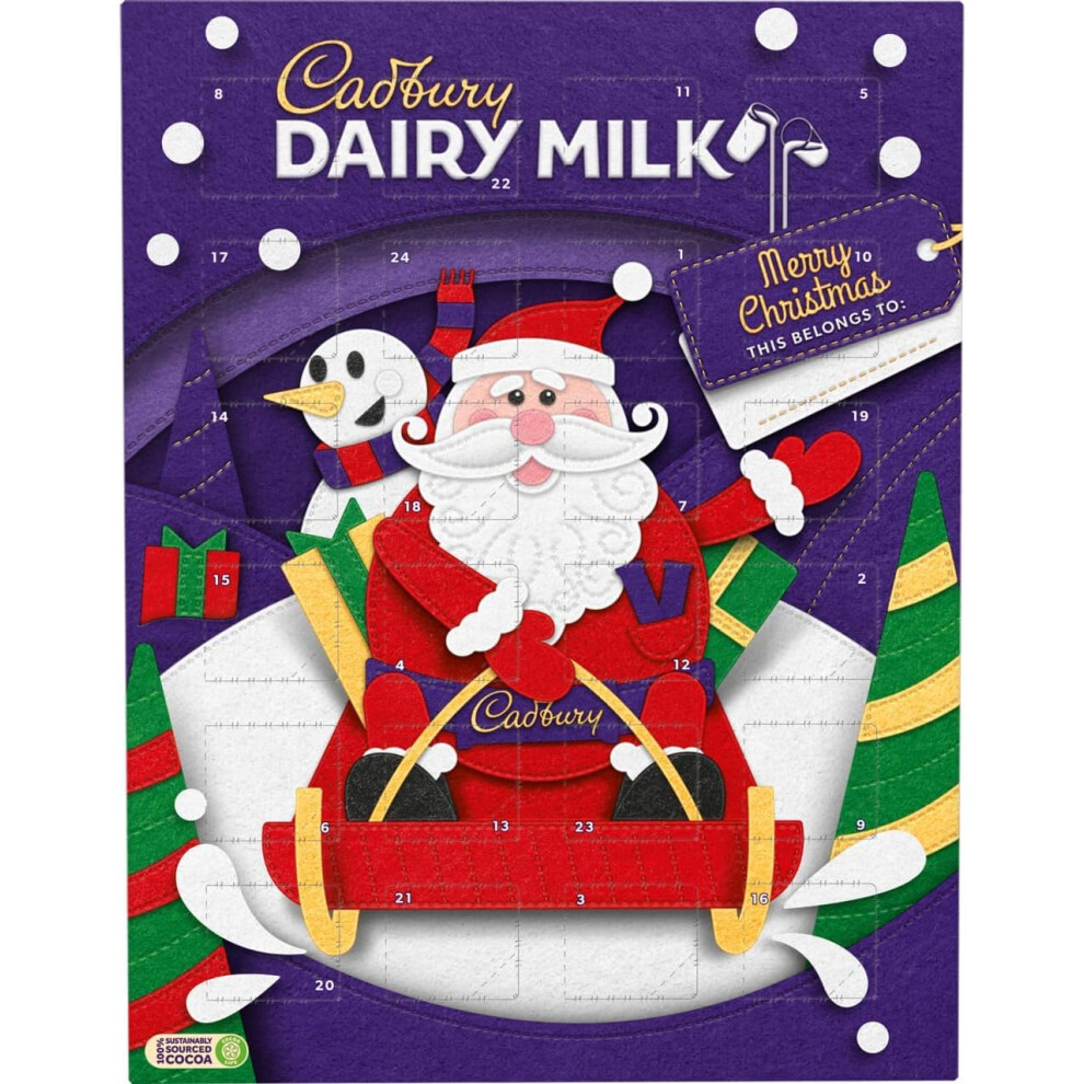 Cadbury Dairy Milk Chocolate Festive Advent Calendar 24 Chunks Of D