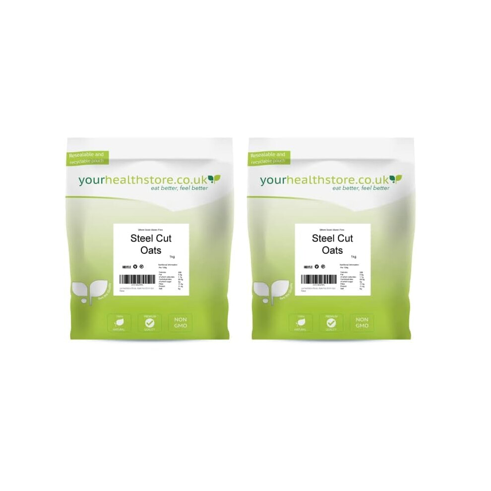 Yourhealthstore Whole Gluten Free Steel Cut Oats 1Kg Made From Britis Grain