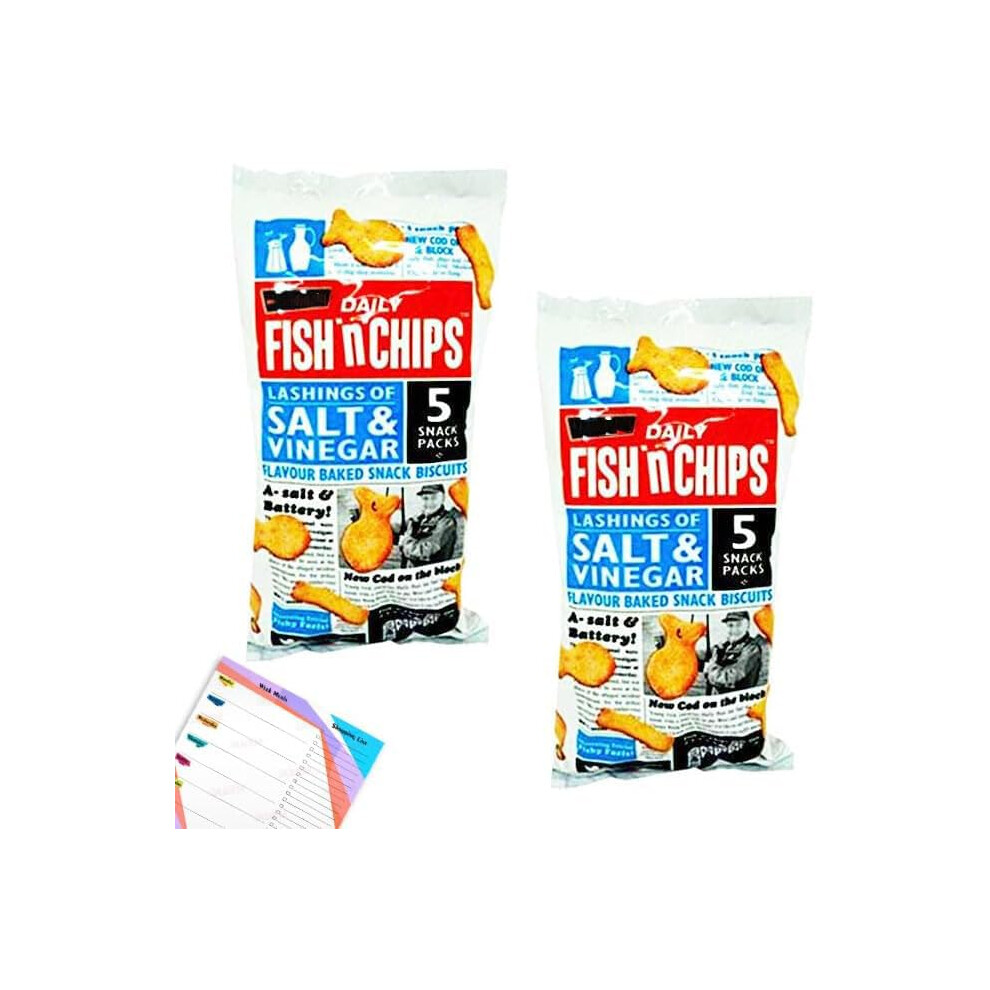 Jaspem Burtons Fish N Chips Salt Vinegar Flavour 10 Snack Packs Of 25G 2 Packs Of
