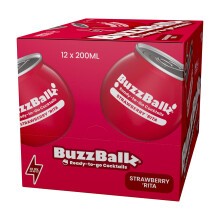BuzzBallz Cocktails Strawberry Rita 200ml 135 ABV Premixed Flavored Margar