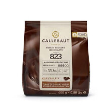 Callebaut 823 Premium Milk Chocolate Callets – 400g Bag – 33.6% Cocoa – Belgian Couverture Chocolate for Baking, Moulding & Melting