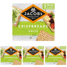 JACOBS Crispbreads Chive Crackers 5 x 38g 190g Pack of 4