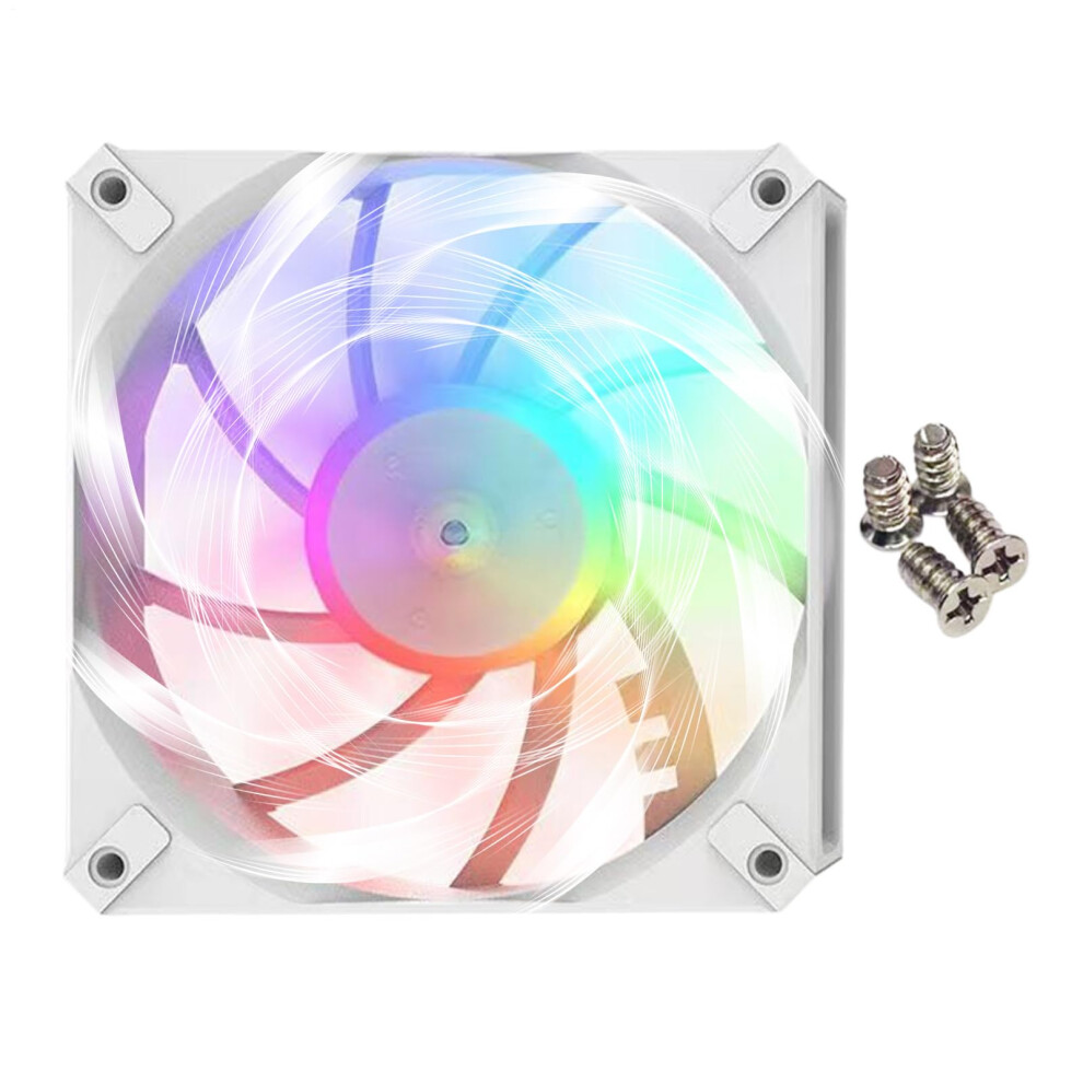 Rgb Silent Slim Pc Case Fan With Rgb Lighting Modes, Quiet Airflow Cpu Cooler White 9199774938433