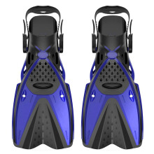 Swimming Fins Adult Short Blade for Scuba Snorkeling, Portable Foot Pocket, Durable Plastic Material, Size SXL, Black