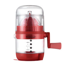 Manual Citrus Juicer with Pour Spout, Handheld Orange Juice Extractor for Kitchen, Red