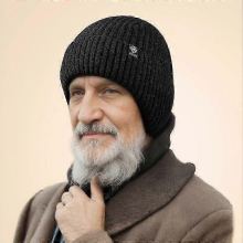 Warm Knitted Hat for Men - Winter Fleece Beanie for Outdoor Skiing