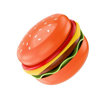 5PCS Ceramic Dinnerware Set with Playful Stackable Burger Shape Plates and Bowls for Kids and Adults