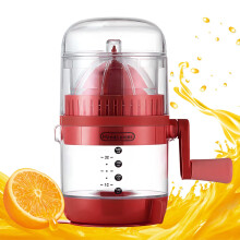 Manual Citrus Juicer with Ergonomic Handle Press, Easy Clean Handheld Lemon Squeezer for Orange and Pomegranate, Red
